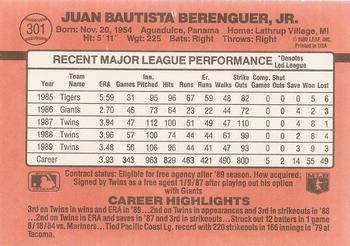 Juan Berenguer  baseball card collectible - Main Image 2