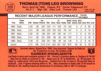 Tom Browning  baseball card collectible - Main Image 2