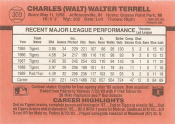 Walt Terrell  baseball card collectible - Main Image 2