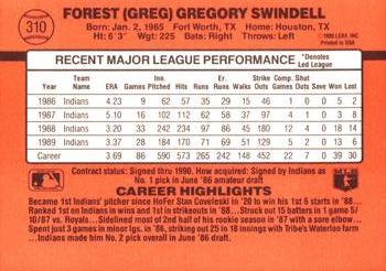 Greg Swindell  baseball card collectible - Main Image 2