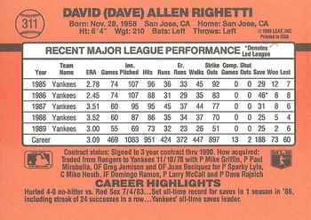 Dave Righetti  baseball card collectible - Main Image 2