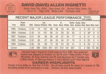 Dave Righetti  baseball card collectible - Main Image 2