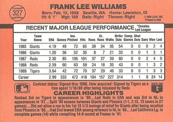 Frank Williams  baseball card collectible - Main Image 2