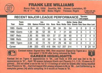Frank Williams  baseball card collectible - Main Image 2