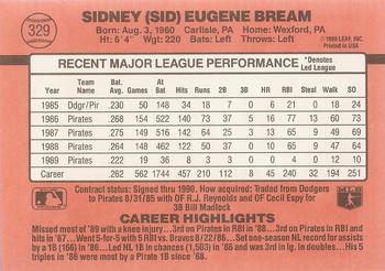 Sid Bream  baseball card collectible - Main Image 2