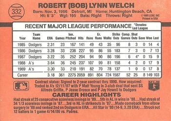 Bob Welch  baseball card collectible - Main Image 2
