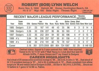 Bob Welch  baseball card collectible - Main Image 2