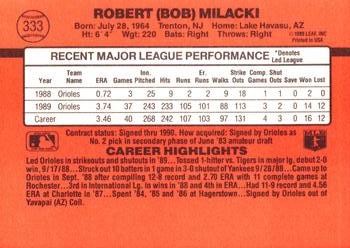Bob Milacki  baseball card collectible - Main Image 2