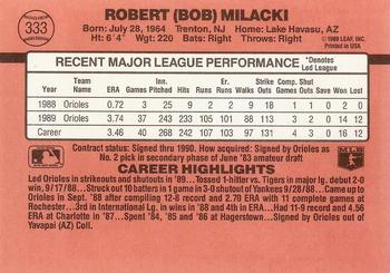 Bob Milacki  baseball card collectible - Main Image 2