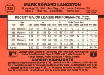 Mark Langston  baseball card collectible - Main Image 2