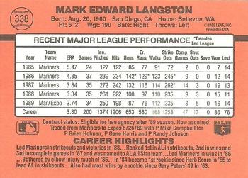 Mark Langston  baseball card collectible - Main Image 2