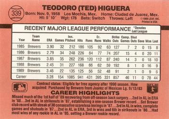 Ted Higuera  baseball card collectible - Main Image 2