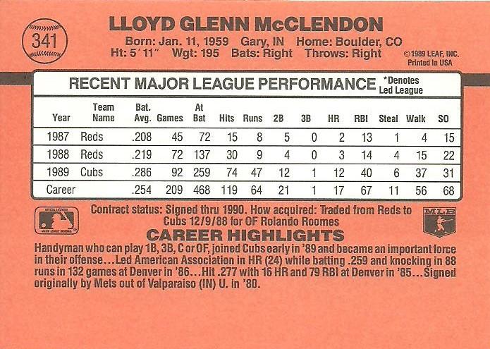 Lloyd McClendon  baseball card collectible - Main Image 2