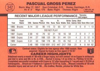 Pascual Perez  baseball card collectible - Main Image 2