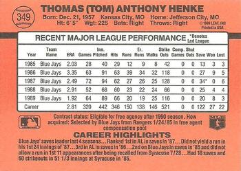 Tom Henke  baseball card collectible - Main Image 2
