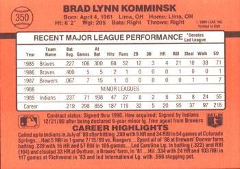 Brad Komminsk  baseball card collectible - Main Image 2