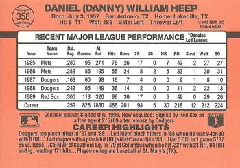 Danny Heep  baseball card collectible - Main Image 2