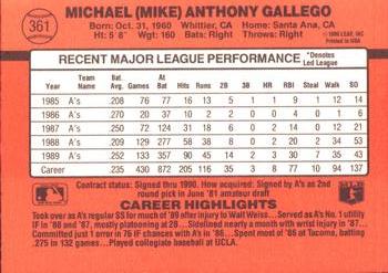 Mike Gallego  baseball card collectible - Main Image 2