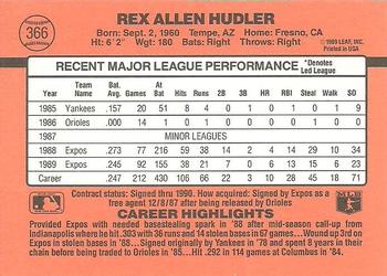 Rex Hudler  baseball card collectible - Main Image 2