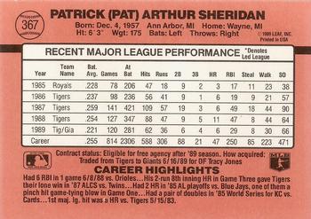 Pat Sheridan  baseball card collectible - Main Image 2