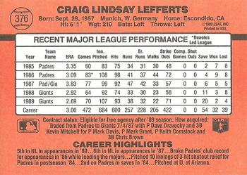 Craig Lefferts  baseball card collectible - Main Image 2