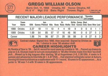 Gregg Olson  baseball card collectible - Main Image 2