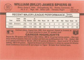 Bill Spiers  baseball card collectible - Main Image 2