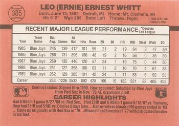 Ernie Whitt  baseball card collectible - Main Image 2