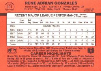 Rene Gonzales  baseball card collectible - Main Image 2