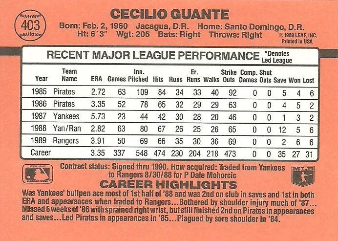 Cecilio Guante  baseball card collectible - Main Image 2