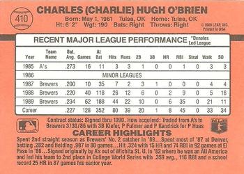 Charlie O’Brien  baseball card collectible - Main Image 2