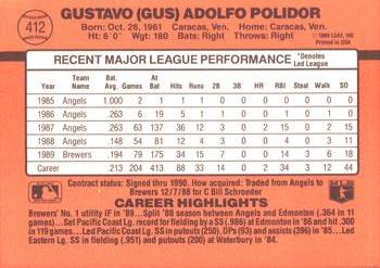 Gus Polidor  baseball card collectible - Main Image 2