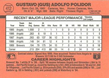 Gus Polidor  baseball card collectible - Main Image 2
