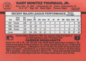 Gary Thurman  baseball card collectible - Main Image 2