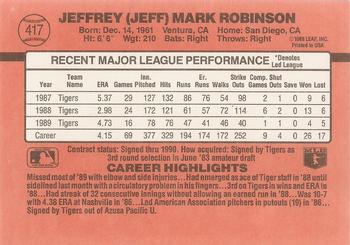 Jeff Robinson  baseball card collectible - Main Image 2