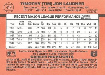 Tim Laudner  baseball card collectible - Main Image 2