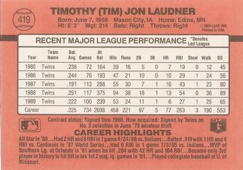 Tim Laudner  baseball card collectible - Main Image 2