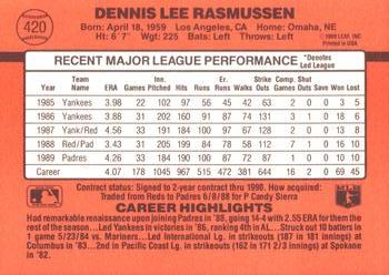 Dennis Rasmussen  baseball card collectible - Main Image 2