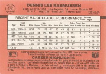 Dennis Rasmussen  baseball card collectible - Main Image 2