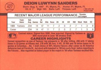Deion Sanders  baseball card collectible - Main Image 2