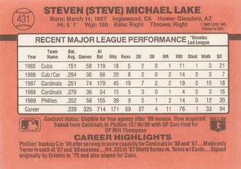 Steve Lake  baseball card collectible - Main Image 2