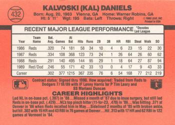 Kal Daniels  baseball card collectible - Main Image 2