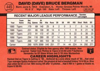 Dave Bergman  baseball card collectible - Main Image 2