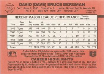 Dave Bergman  baseball card collectible - Main Image 2
