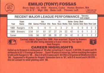 Tony Fossas  baseball card collectible - Main Image 2