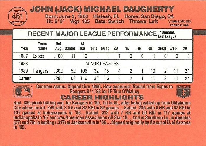 Jack Daugherty  baseball card collectible - Main Image 2