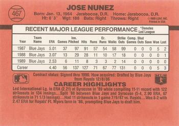 Jose Nunez  baseball card collectible - Main Image 2