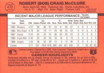 Bob McClure  baseball card collectible - Main Image 2