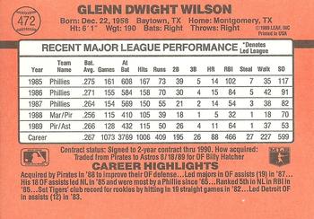 Glenn Wilson  baseball card collectible - Main Image 2