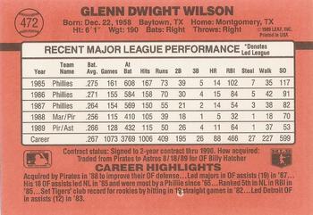 Glenn Wilson  baseball card collectible - Main Image 2